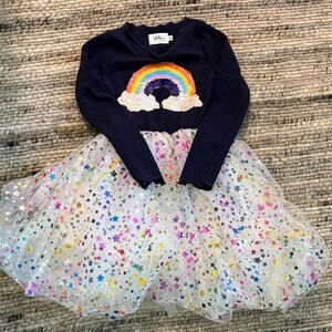 Lola and the Boys Colorful Rainbow Star Dress